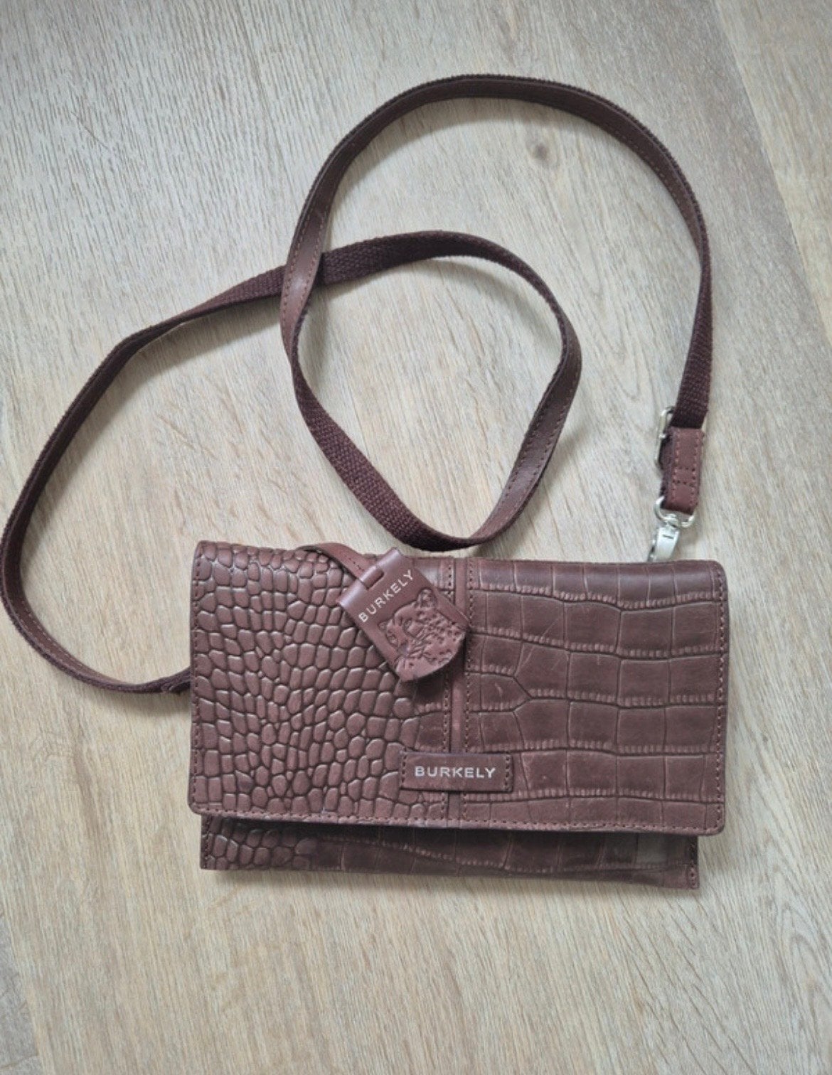 Burkely leren tas met afneembare schouderband, Bruin, Zo goed als nieuw, Leer, Ophalen