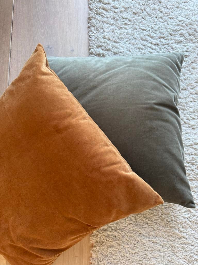 Decoratieve kussens - set van 2, Huis en Inrichting, Ophalen of Verzenden, Zo goed als nieuw, Bruin, Vierkant