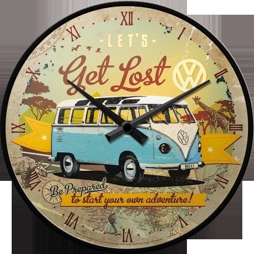 Volkswagen lets get lost Bulli reclame klok wandklok deco, Ophalen of Verzenden, Nieuw, Auto's