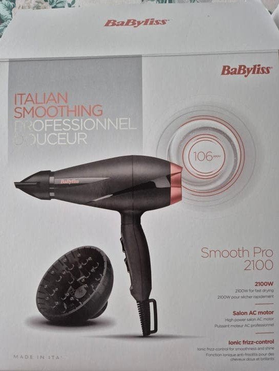 Nieuwe BaByliss Smooth Pro 2100W Föhn met diffuser, Ophalen of Verzenden, Nieuw, Haarverzorging