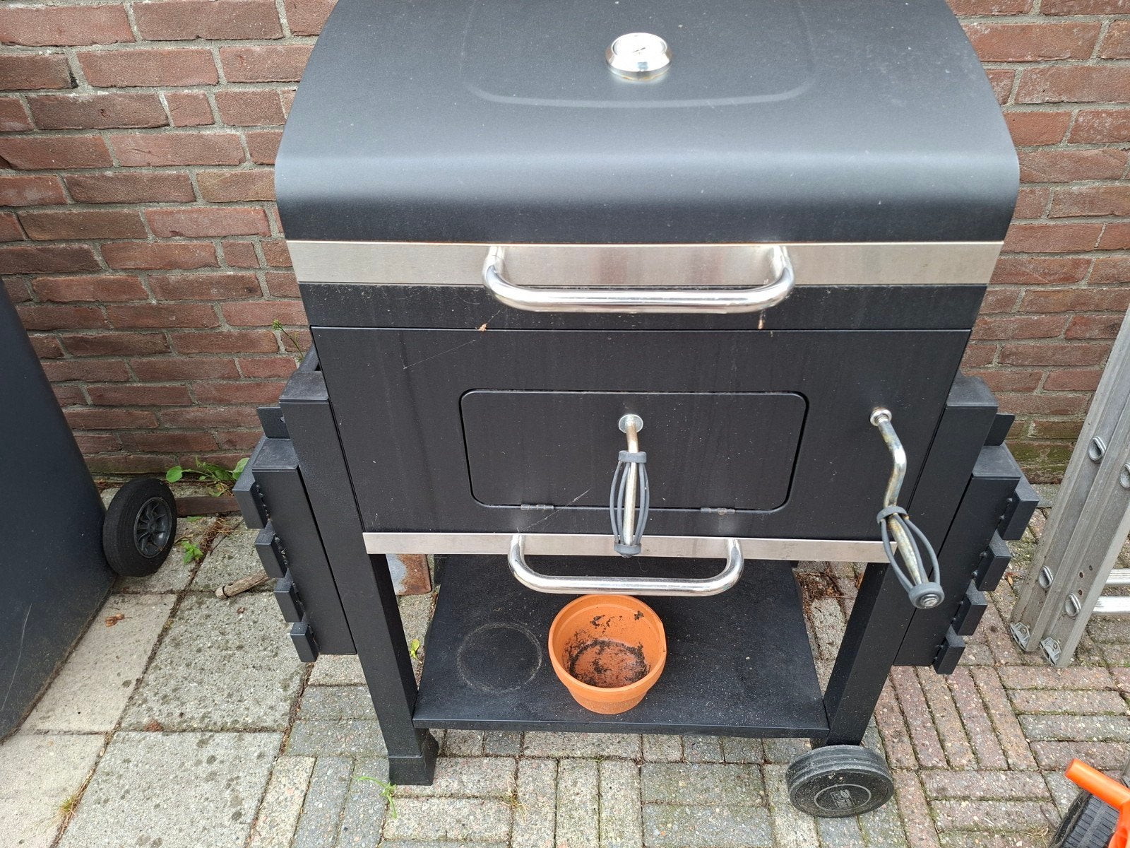 bbq, Ophalen, Gebruikt, Afdekzeil, Vast