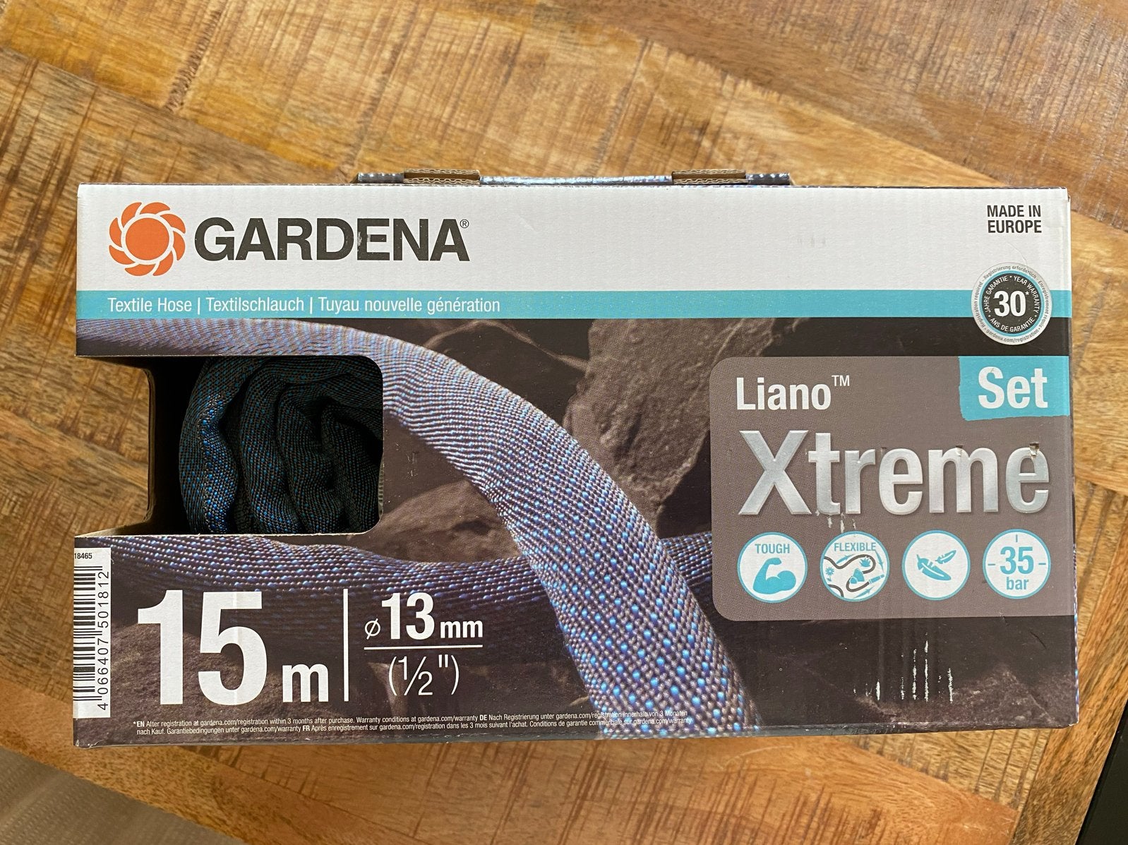 Gardena Liano Xtreme Textielslang Set 15m - Nieuw & Ongebrui, Ophalen of Verzenden, Nieuw, Tuinslang