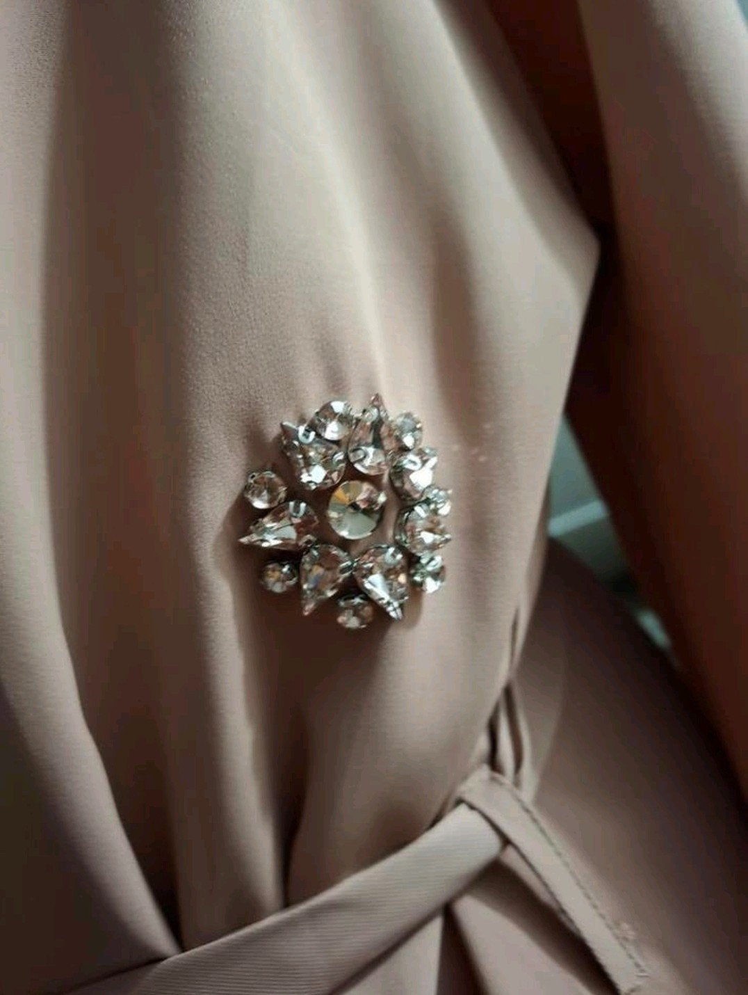 Elegante oudroze maxi jurk met steentjes – maat S/M, Maat 38/40 (M), Galajurk, Ophalen of Verzenden, Zo goed als nieuw
