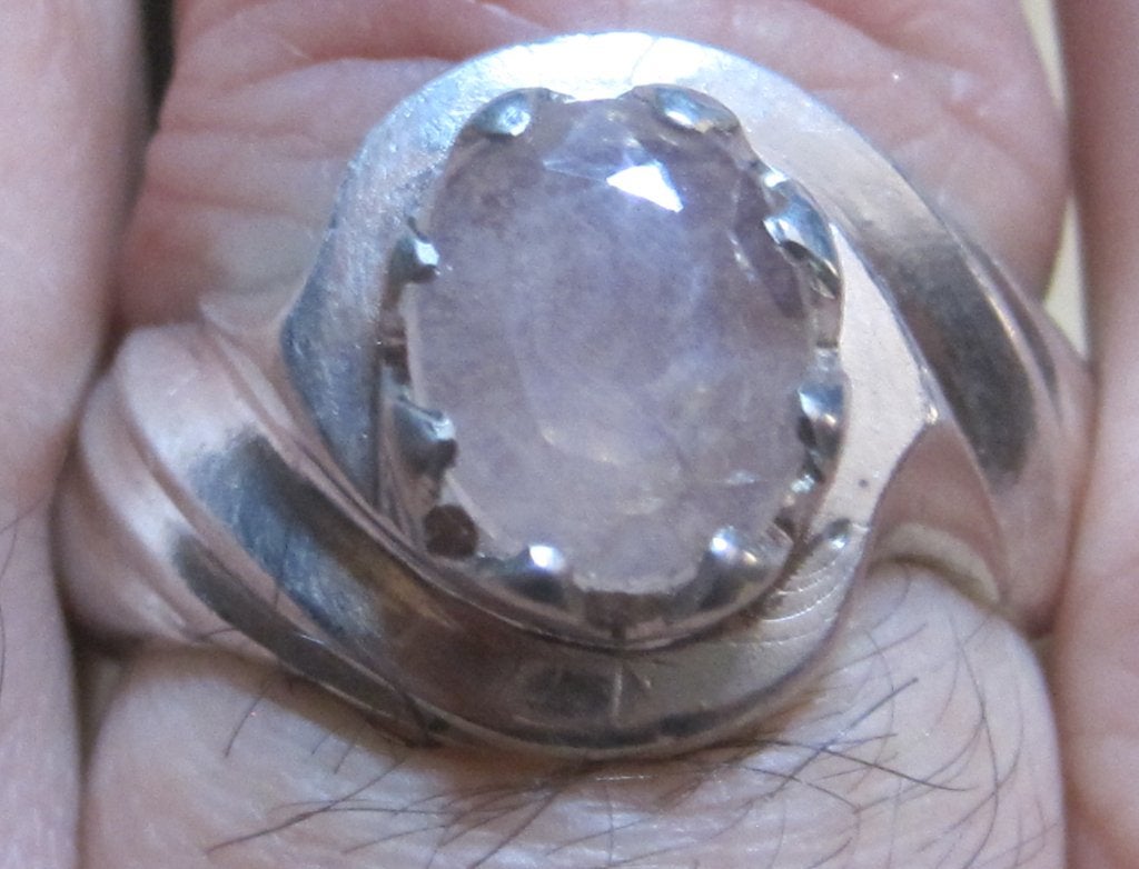 Saffier 2,30 krt 100% natuurlijk design zilver 925 ring, Ophalen, 20 of groter, Zo goed als nieuw, Dame of Heer