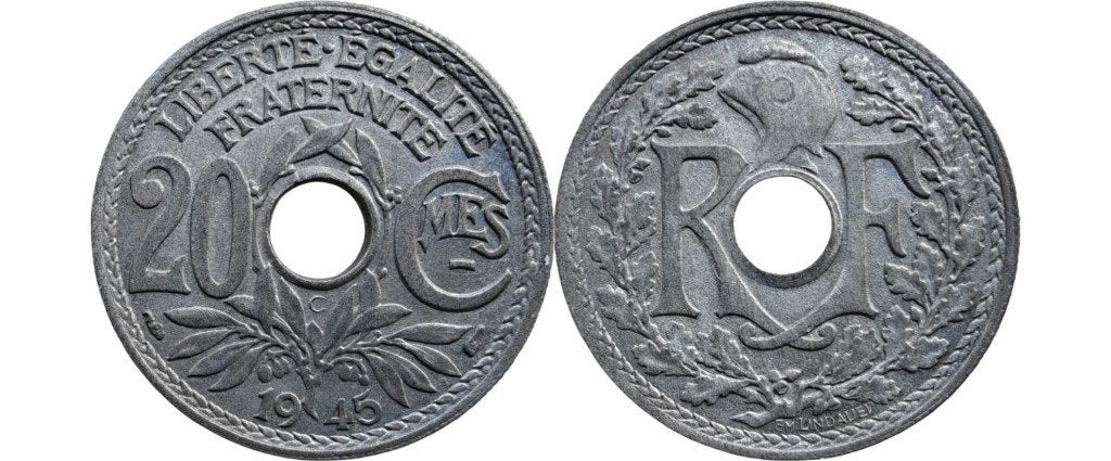 20 centimes 1945, Frankrijk, Castelsarrasin, Ophalen of Verzenden, Frankrijk, Losse munt