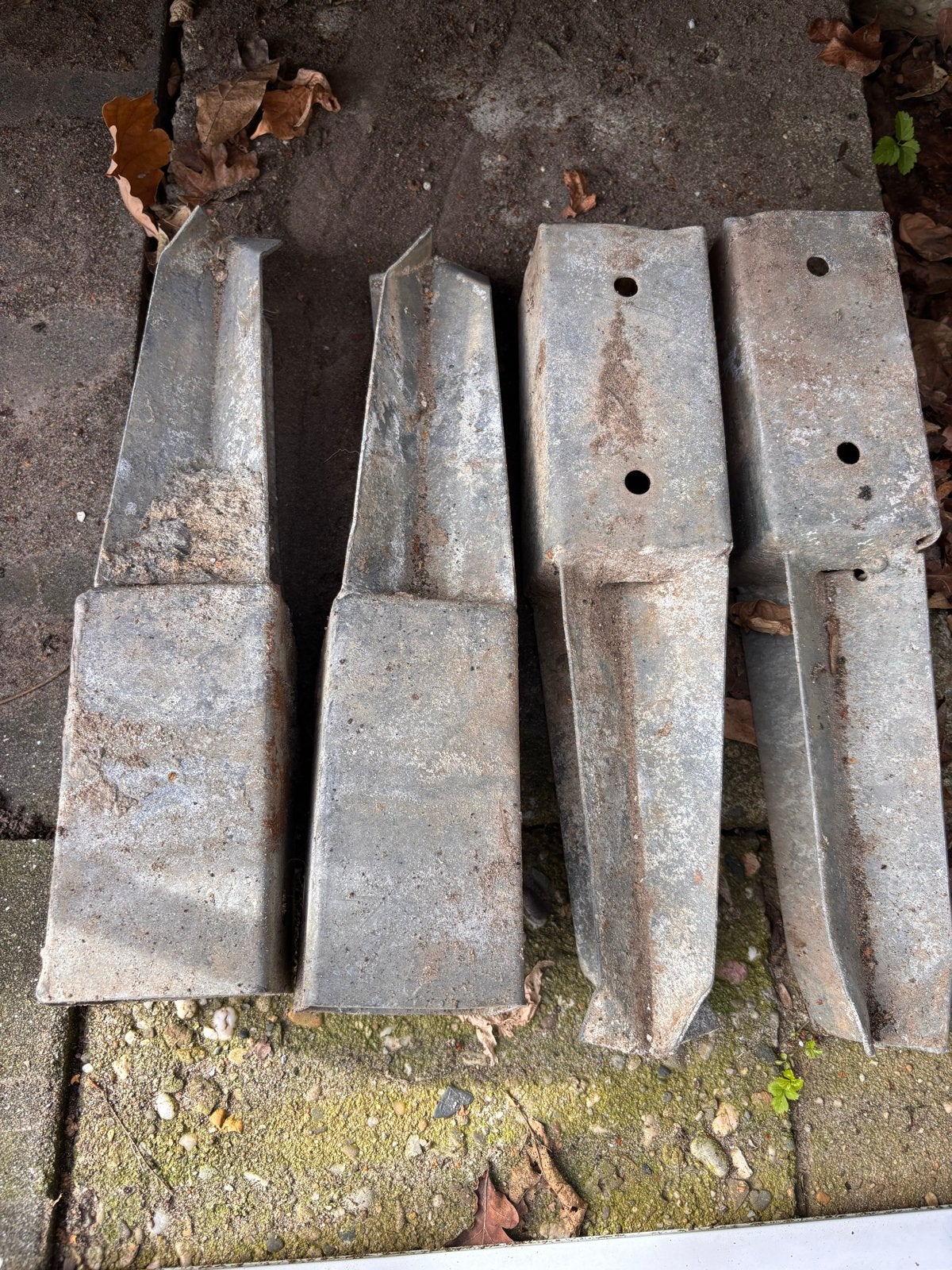 IJzeren Paalhouders 17,5 cm - Set van 4, Tuin en Terras, Ophalen of Verzenden, Gebruikt, IJzer, Overige typen