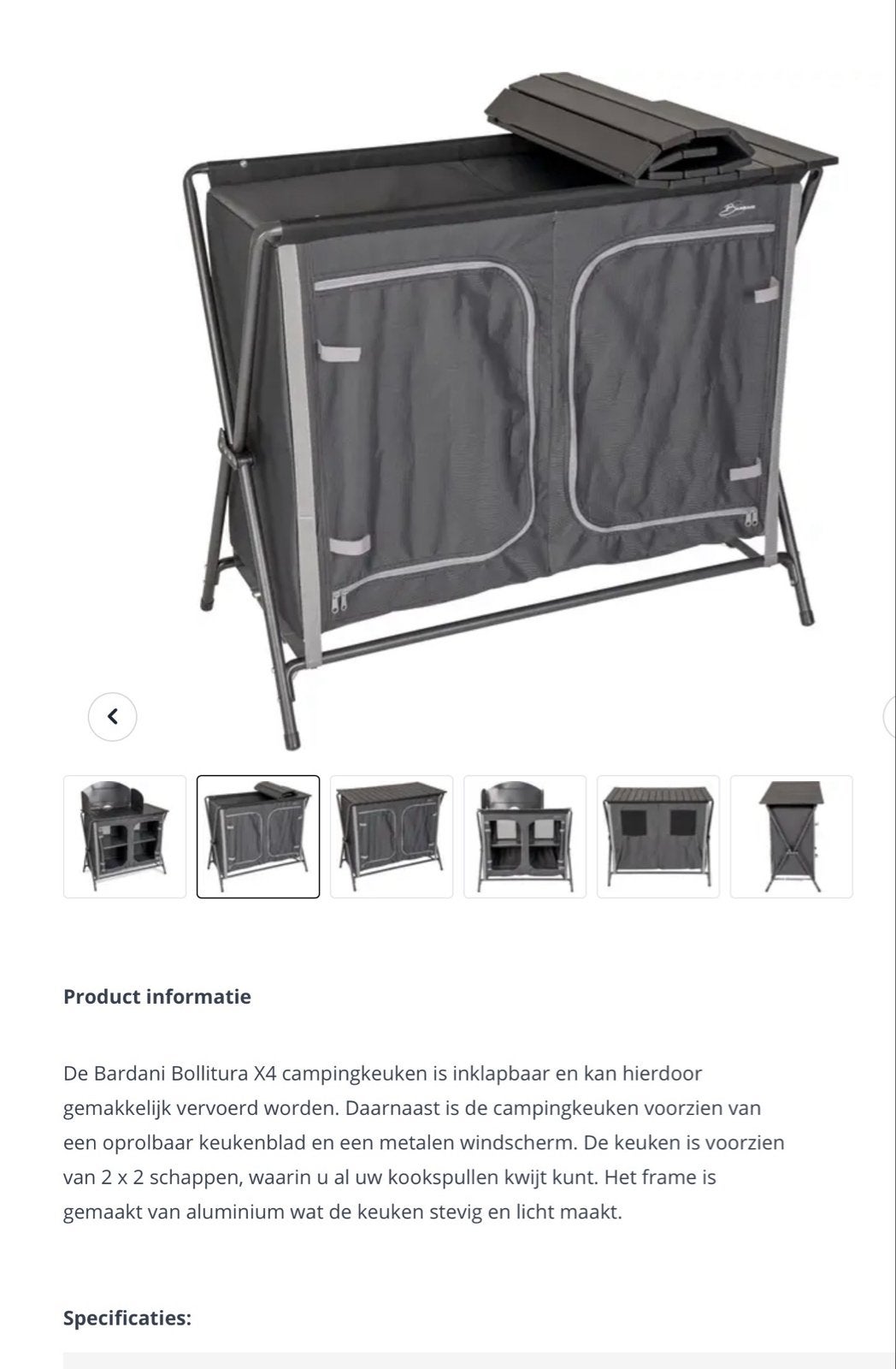 Bardani Bollitura X4 Campingkeuken - Inklapbaar & Compleet, Ophalen of Verzenden, Zo goed als nieuw