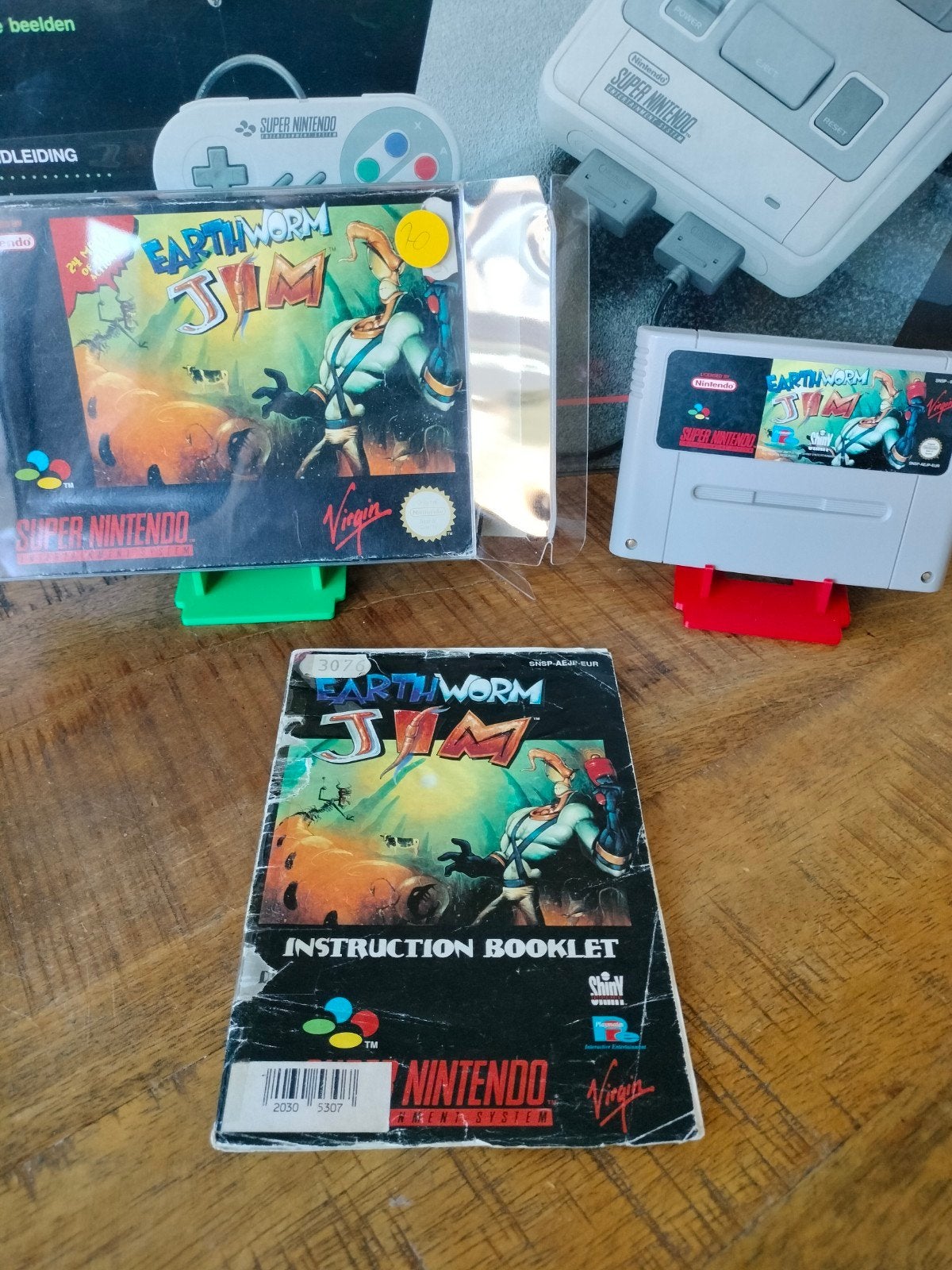 Earthworm Jim Super Nintendo SNES Compleet in doos, Spelcomputers en Games, Gebruikt, 1 speler, Ophalen of Verzenden, Platform