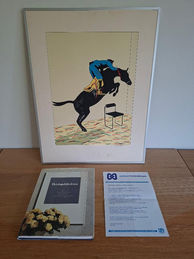 Zeefdruk enboek 100jaar albert heijn1987 Hans Wap De Sprong, Ophalen