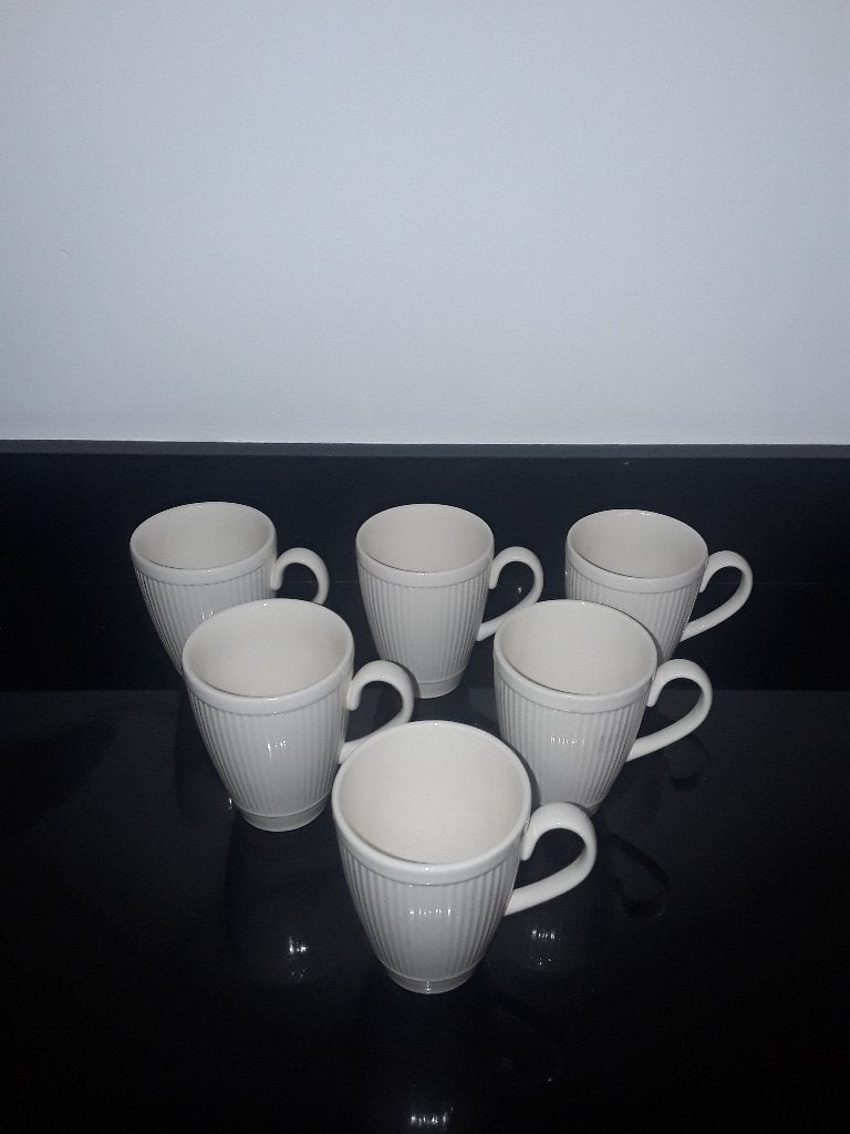 6 Wedgwood mokken Windsor, Verzenden, Mok, Zo goed als nieuw, Overige stijlen