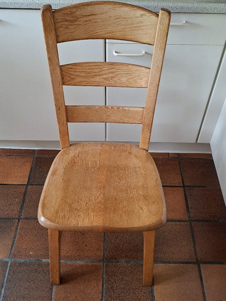 eet tafel stoelen blank eiken, Ophalen, Gebruikt, Overige kleuren, Vier
