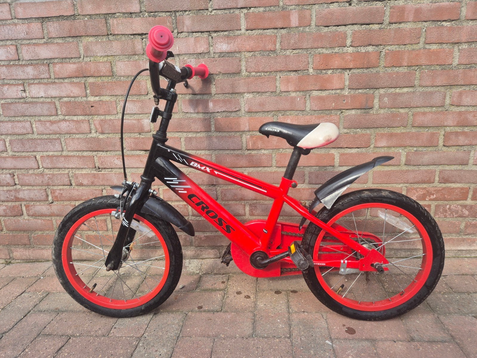 Cortego BMX jongensfiets 16 inch - Rood/Zwart, Ophalen, Staal, Velgrem, V-brakes