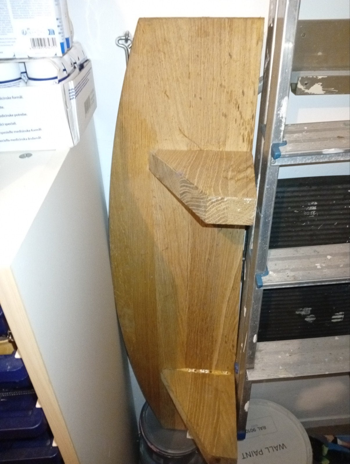 Houten muurplank met twee steunen, Ophalen, Gebruikt