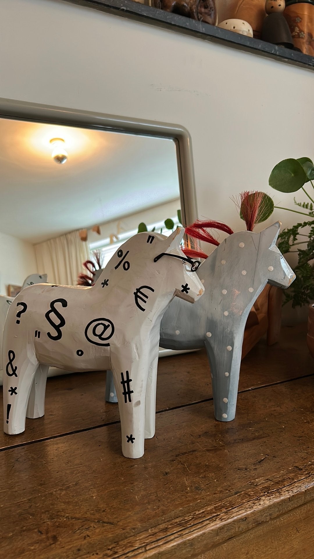 2 vintage houten Stolle Ikea dala paarden, Antiek en Kunst, Ophalen of Verzenden