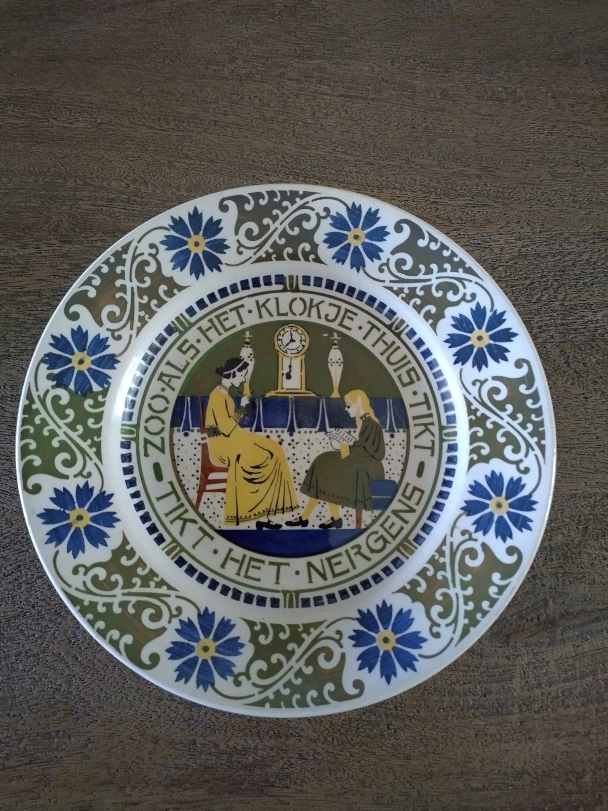 Twee antieke sierborden met spreuken, Antiek en Kunst, Ophalen