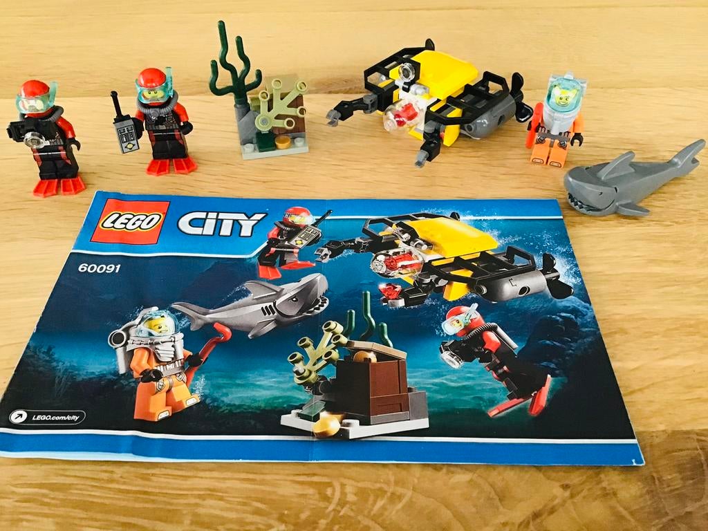 LEGO city 60091, deep sea starter set, scuba, compleet, ZGAN, City, Lego, Ophalen of Verzenden, Complete set