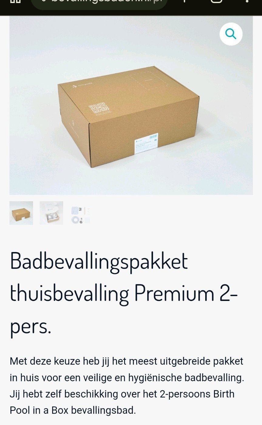 Badbevalling pakket Premium 2-persoons - Nieuw, Ophalen of Verzenden, Zo goed als nieuw