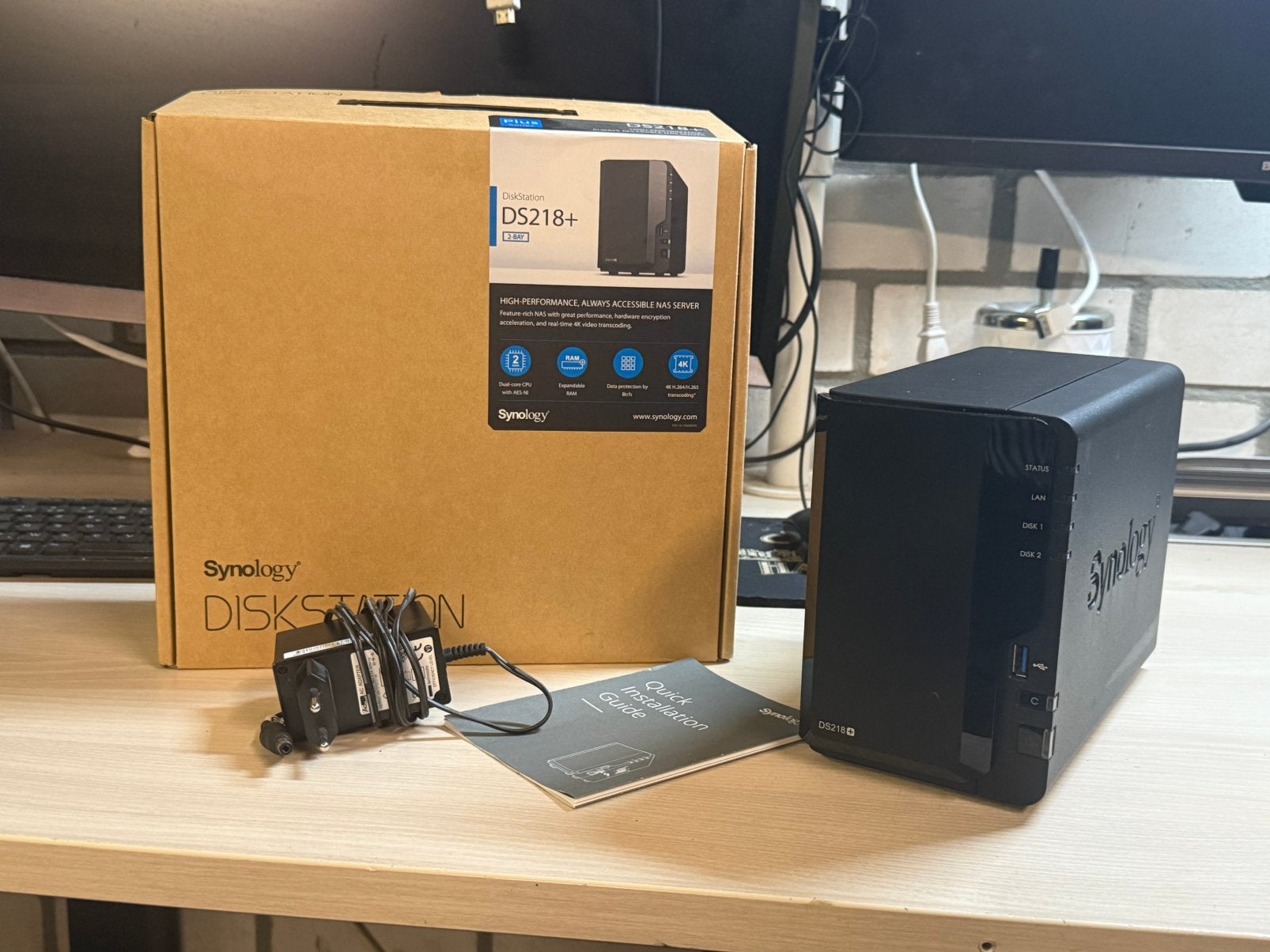 Synology DS218+ 2-bay NAS – nieuwstaat  2 1TB, Computers en Software, NAS, Ophalen, Zo goed als nieuw