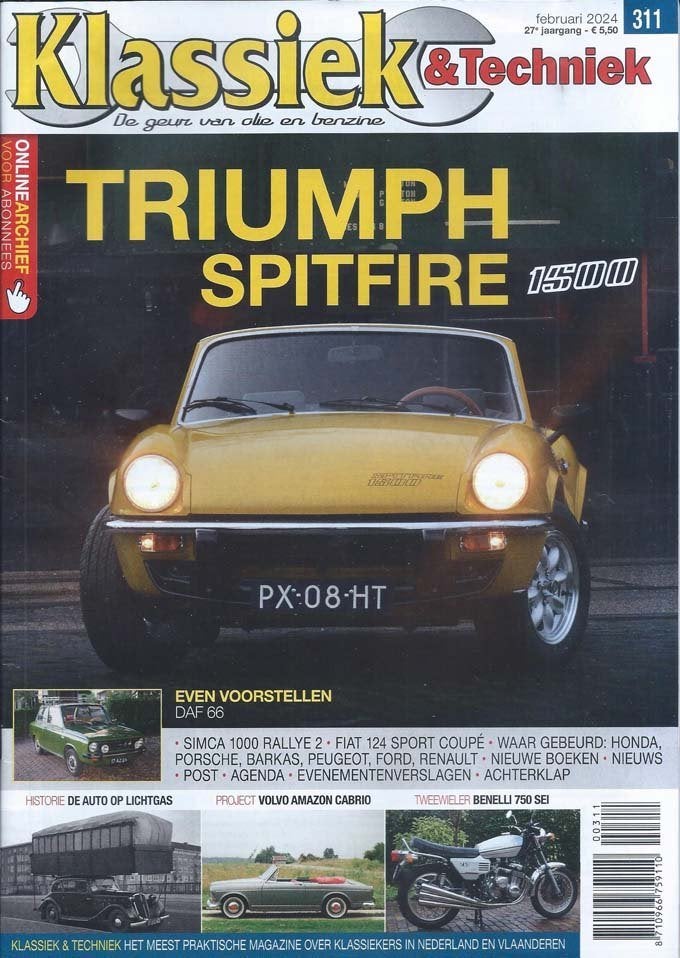Klassiek & Techniek 311 2024 : Triumph Spitfire - Simca 1000, Ophalen of Verzenden, Gelezen, Algemeen