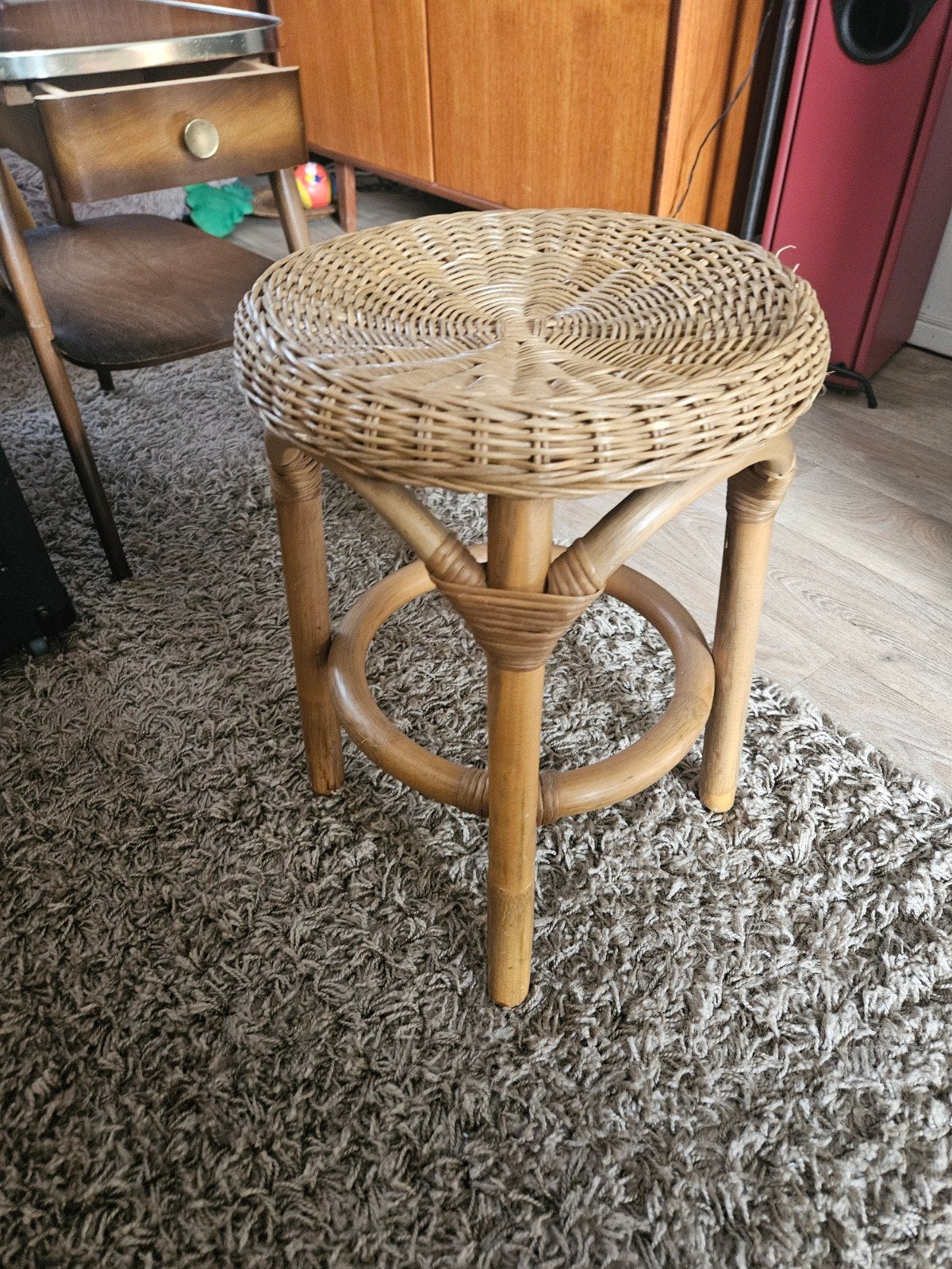 rotan krukje, Huis en Inrichting, Ophalen, Zo goed als nieuw, Hout