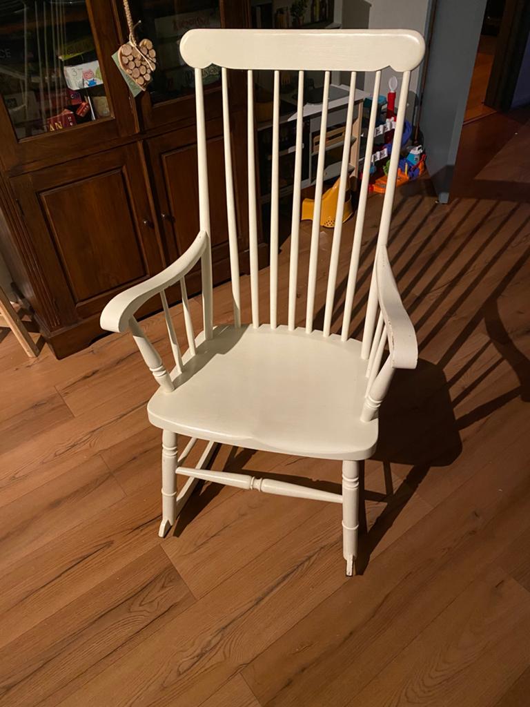 Vintage Witte Schommelstoel - Gebruikt, Ophalen, Gebruikt, Wit, Eén