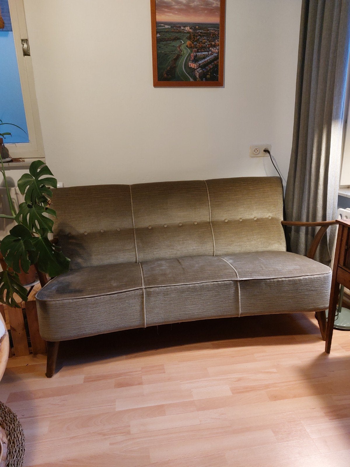Vintage tweepersoons bankje 168x75x75 cm, Hout, Gebruikt, 150 tot 200 cm, Tweepersoons