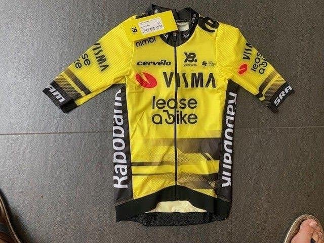 Orgineel aero fietsshirt visma Van Simon Yates, XS, Yellow B, Heren, Nieuw