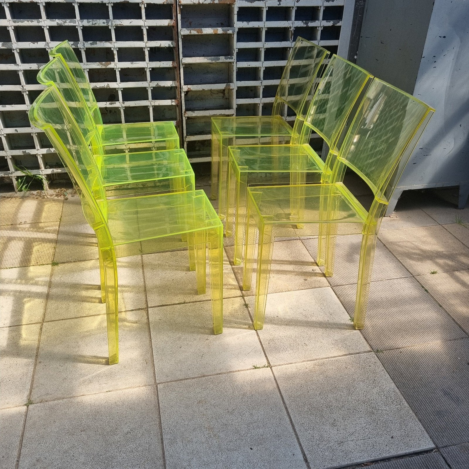 La Marie stoelen Kartell Starck geel/groen/neon kleur, Ophalen, Kunststof, Gebruikt, Overige kleuren