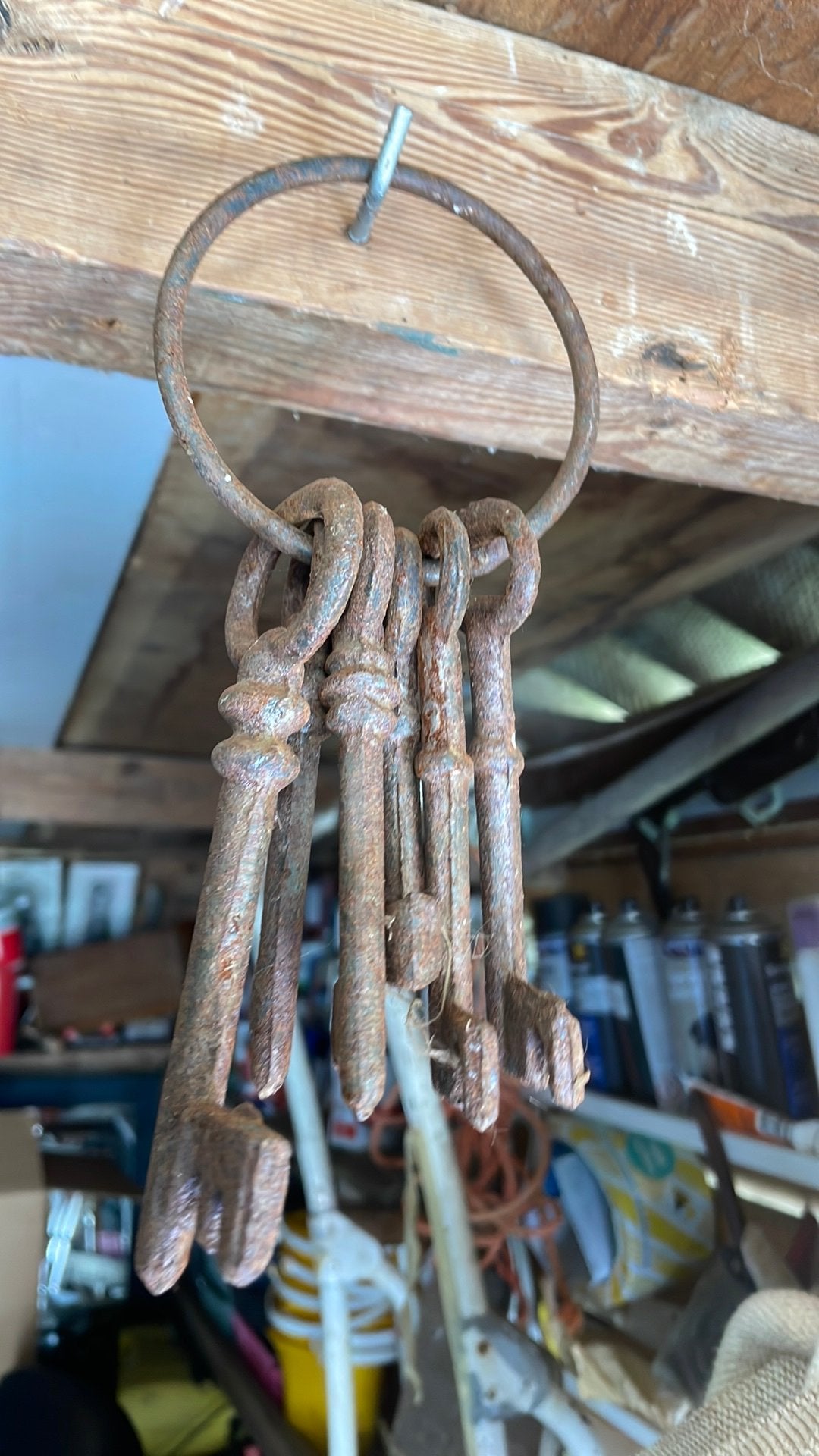 Sleutelbos met 6 antieke sleutels, Antiek en Kunst, Ophalen of Verzenden