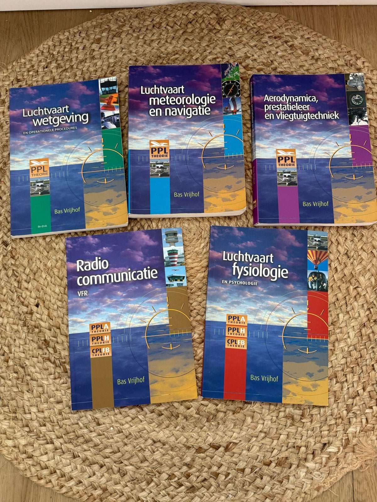 PPL Theorieboeken Bas Vrijhof - Complete Set, Boeken, Ophalen of Verzenden, Beta, Gelezen, Overige niveaus