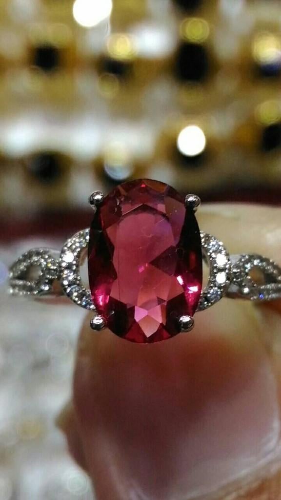 Damesring met edelsteen roze Lylac indonesië CAR34, Sieraden, Tassen en Uiterlijk, Ringen, Overige materialen, Verzenden, Nieuw
