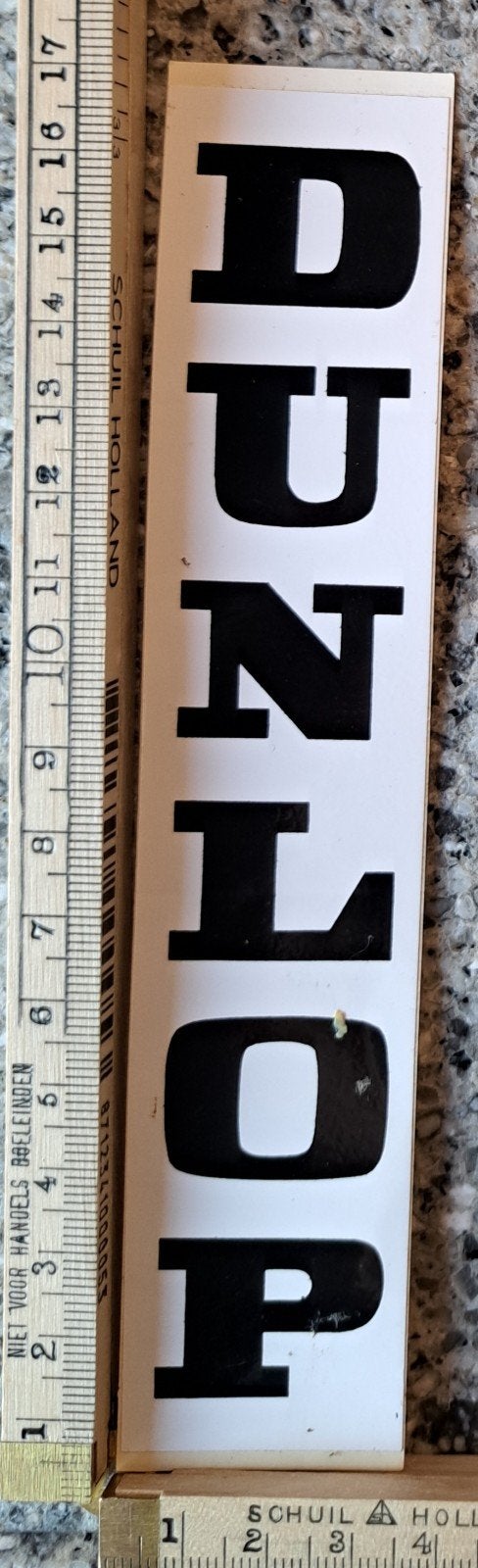 Vintage verticale sticker autoband merk Dunlop autosport, Ophalen of Verzenden, Zo goed als nieuw, Auto of Motor