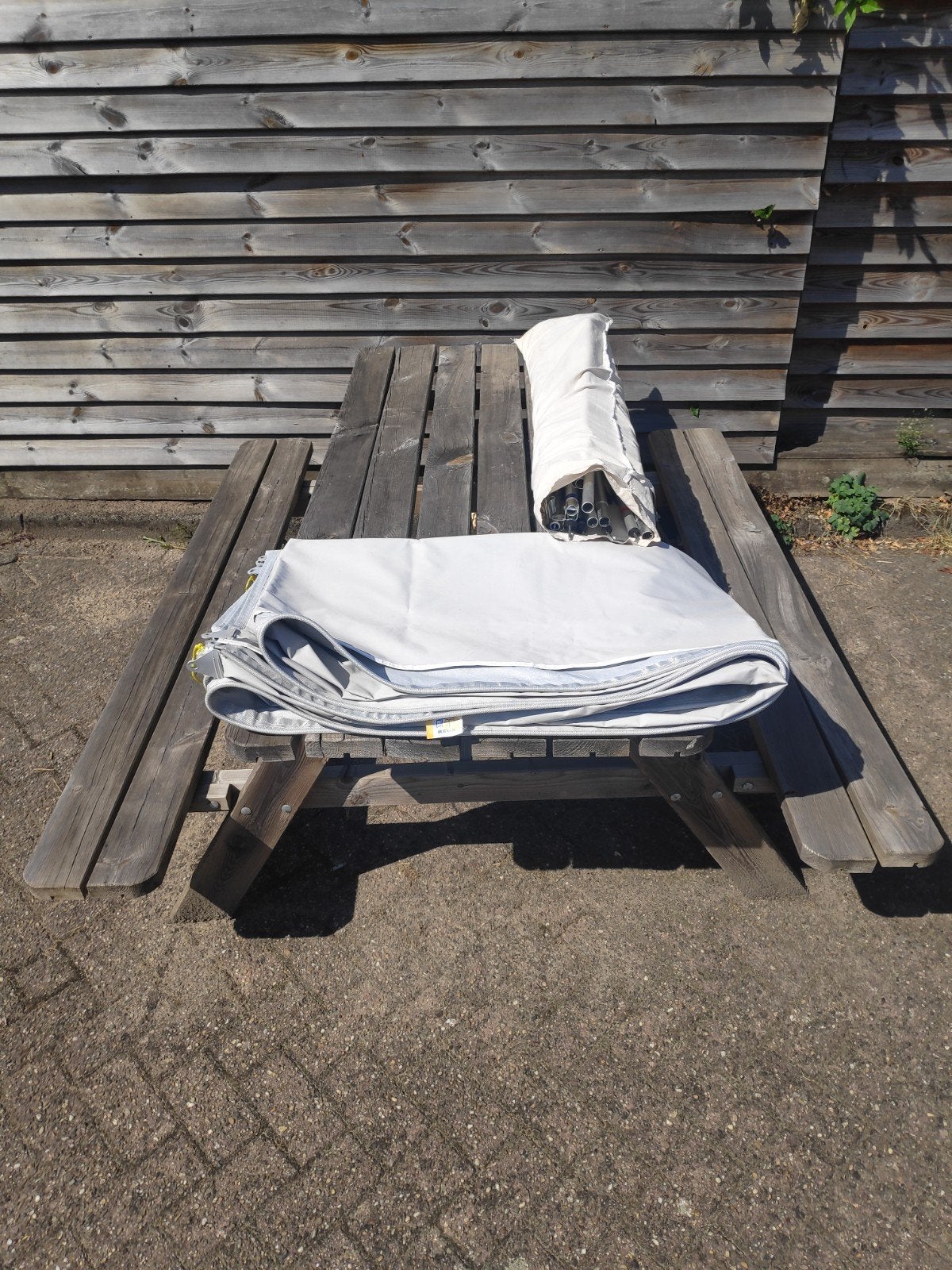 Schuif luifel universeel  met aluminium stokken  merk Dorema, Ophalen, Zo goed als nieuw, Tot en met 4