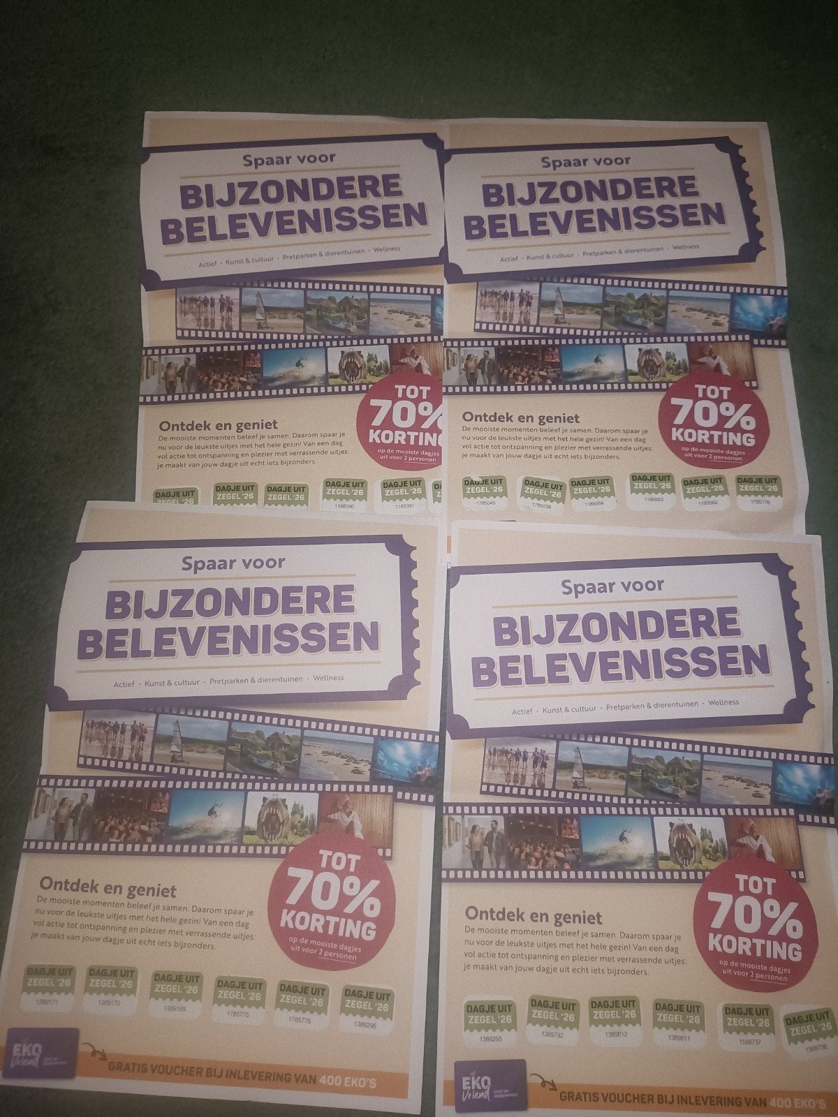 Ekoplaza   volle spaarkaarten met uitjes zegels, Ophalen, Winkel, Super of Benzinepomp, Zegels, Bonnen of Punten