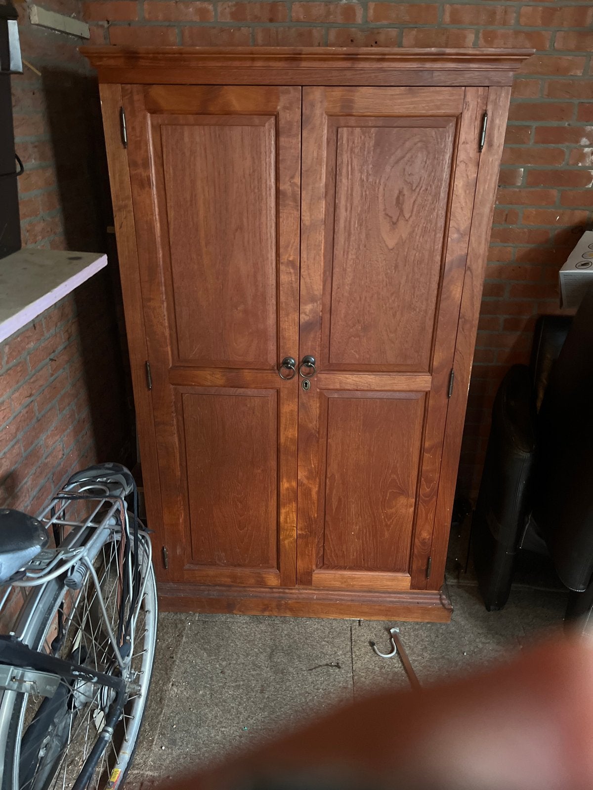 Massief houten kast met lades en planken, Huis en Inrichting, Kasten | Kledingkasten, Ophalen, Gebruikt, 50 tot 100 cm, Met lade(s)