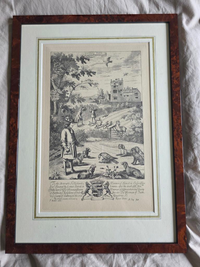 Drie gravures betreffende valkerij., Ophalen of Verzenden