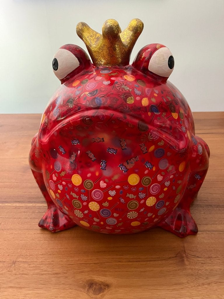 Pomme pidou spaarpot kikker, Ophalen of Verzenden, Zo goed als nieuw, Steen, Aardewerk of Keramiek, Dier