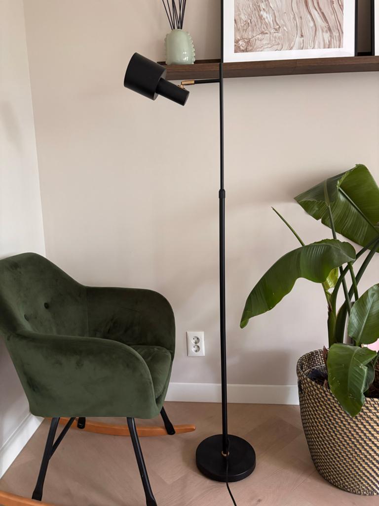 KARWEI Vloerlamp Nordin - zwart & messing, Ophalen, Metaal
