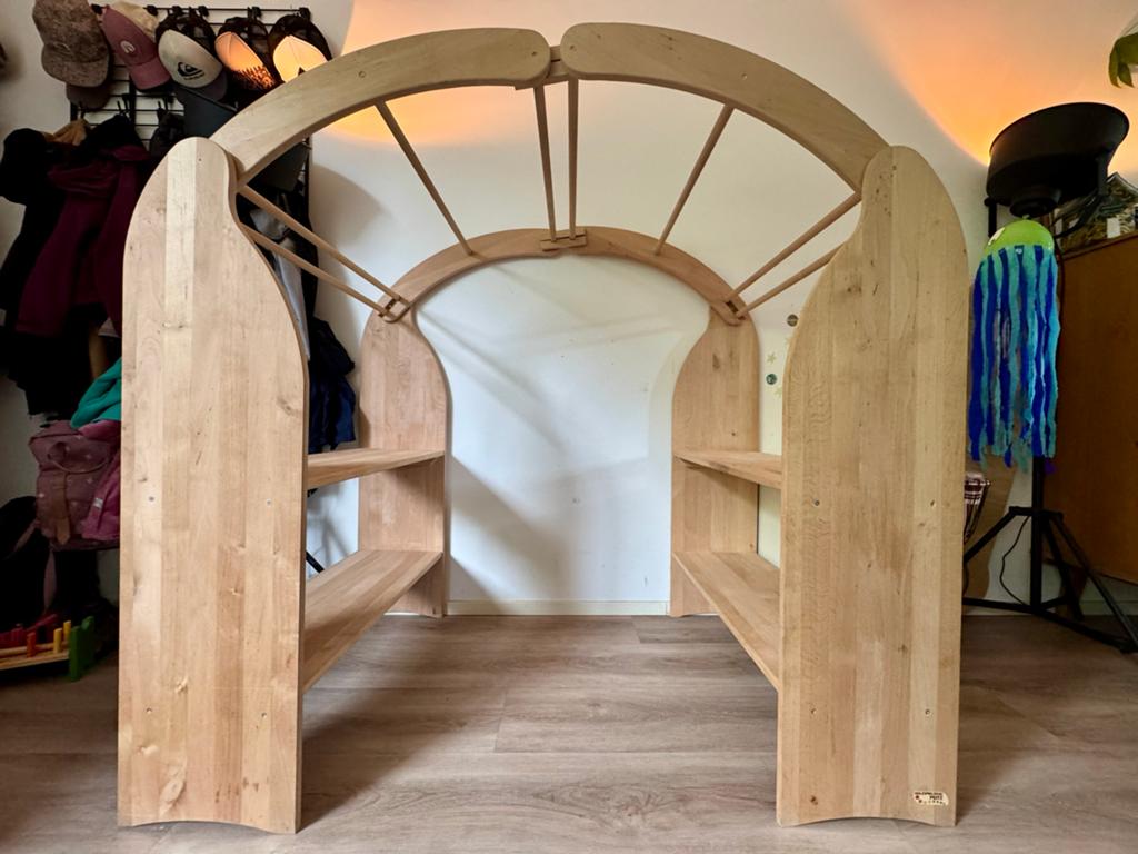 Dubbele Playstand met geel doek, Kinderen en Baby's, Speelgoed | Houten speelgoed, Ophalen, Gebruikt, Overige typen