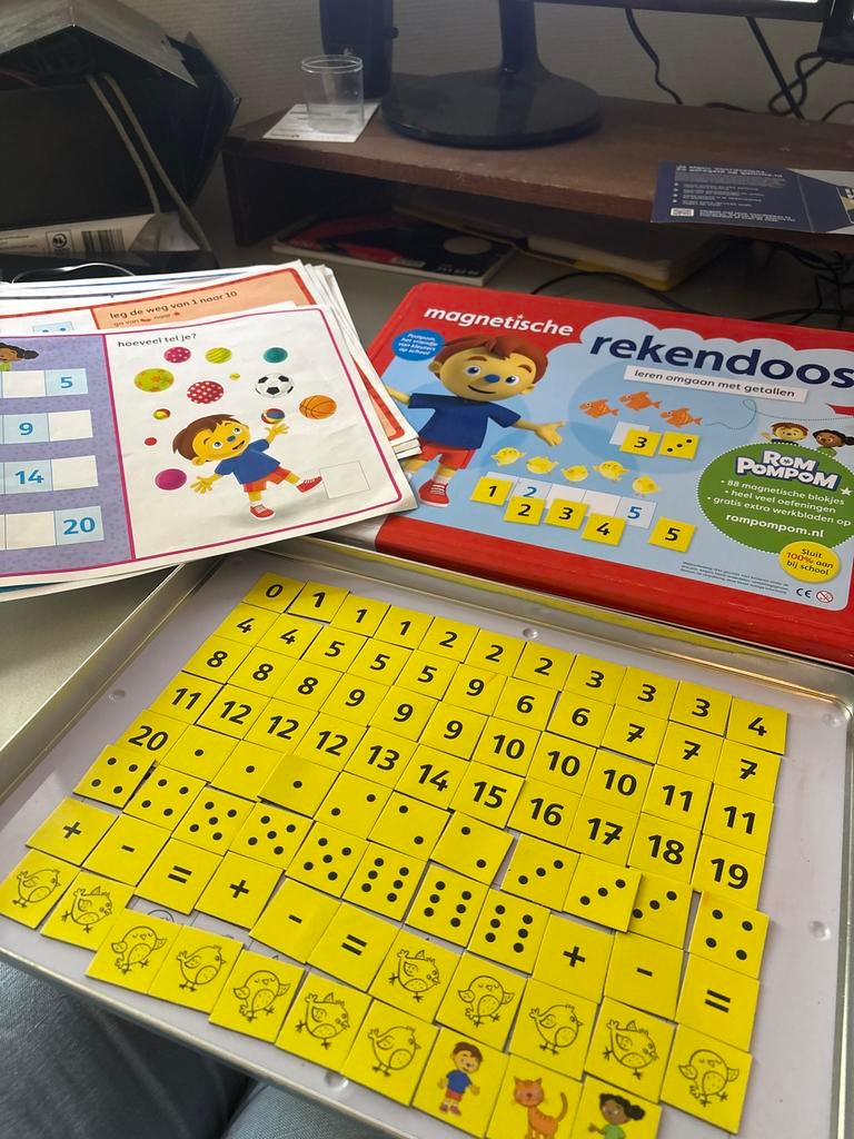 Rompompom Magnetische Rekendoos - Leren omgaan met getallen, Kinderen en Baby's, Speelgoed | Educatief en Creatief, Ophalen of Verzenden