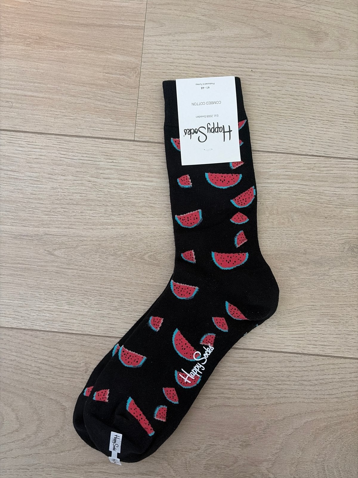 Happy Socks Watermeloen Sokken - Maat 41-46, Sokken en Kniesokken, Verzenden, Zwart, Nieuw