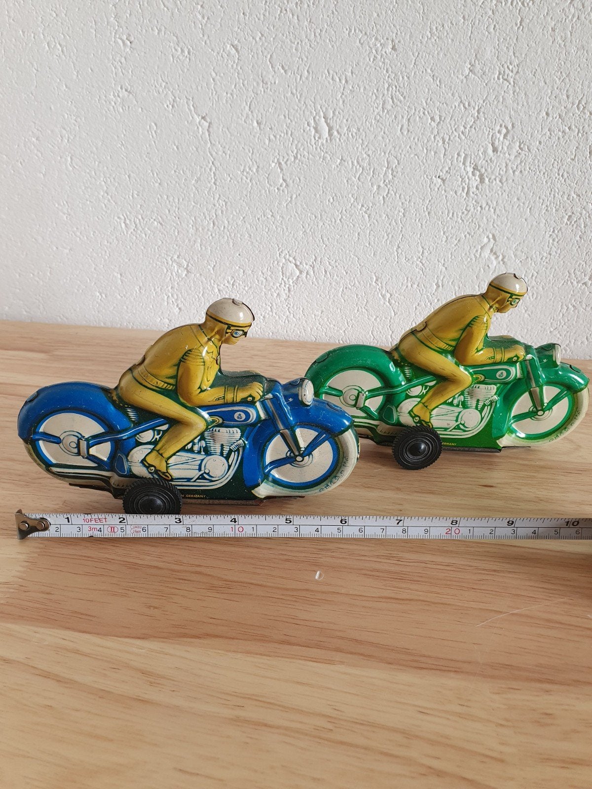 Vintage blikken speelgoed motoren - ca 15 cm, Ophalen of Verzenden, Gebruikt, Jongen of Meisje