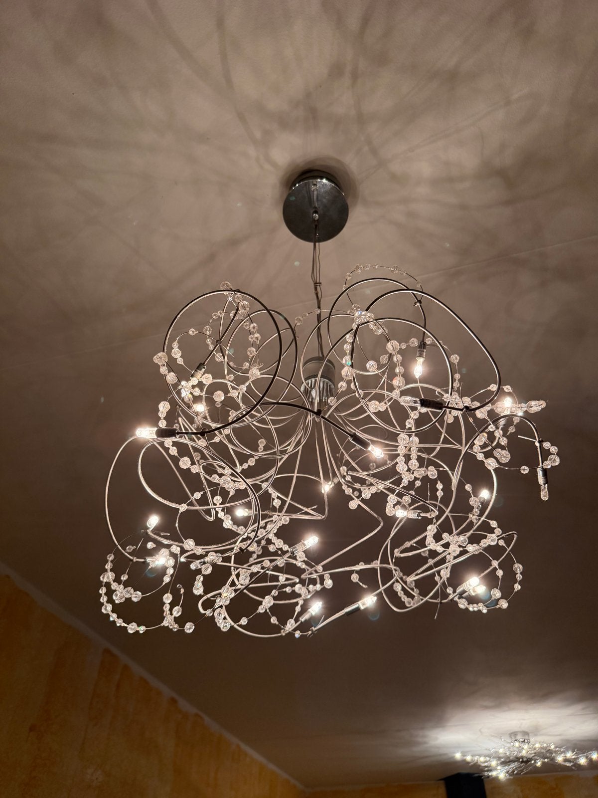Moderne design hanglamp met kristallen kralen (S, Ophalen, G4, Swarovski, Glas