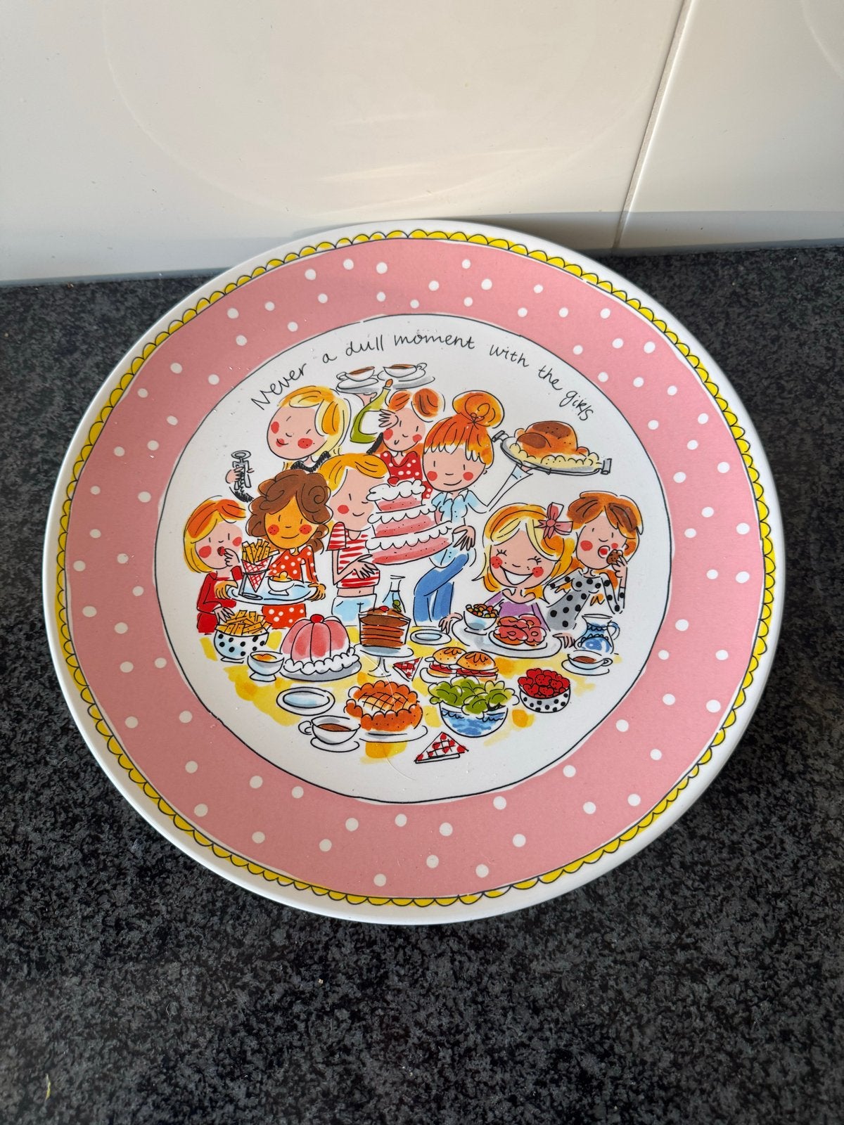 Groot roze Blond Amsterdam bord, Huis en Inrichting, Ophalen, Zo goed als nieuw, Keramiek
