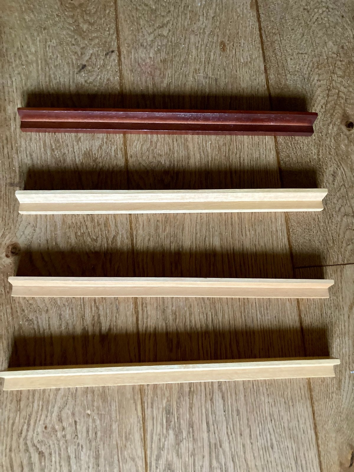 Houten Scrabble letterhouders - 4 stuks, Drie of vier spelers, Ophalen of Verzenden, Zo goed als nieuw