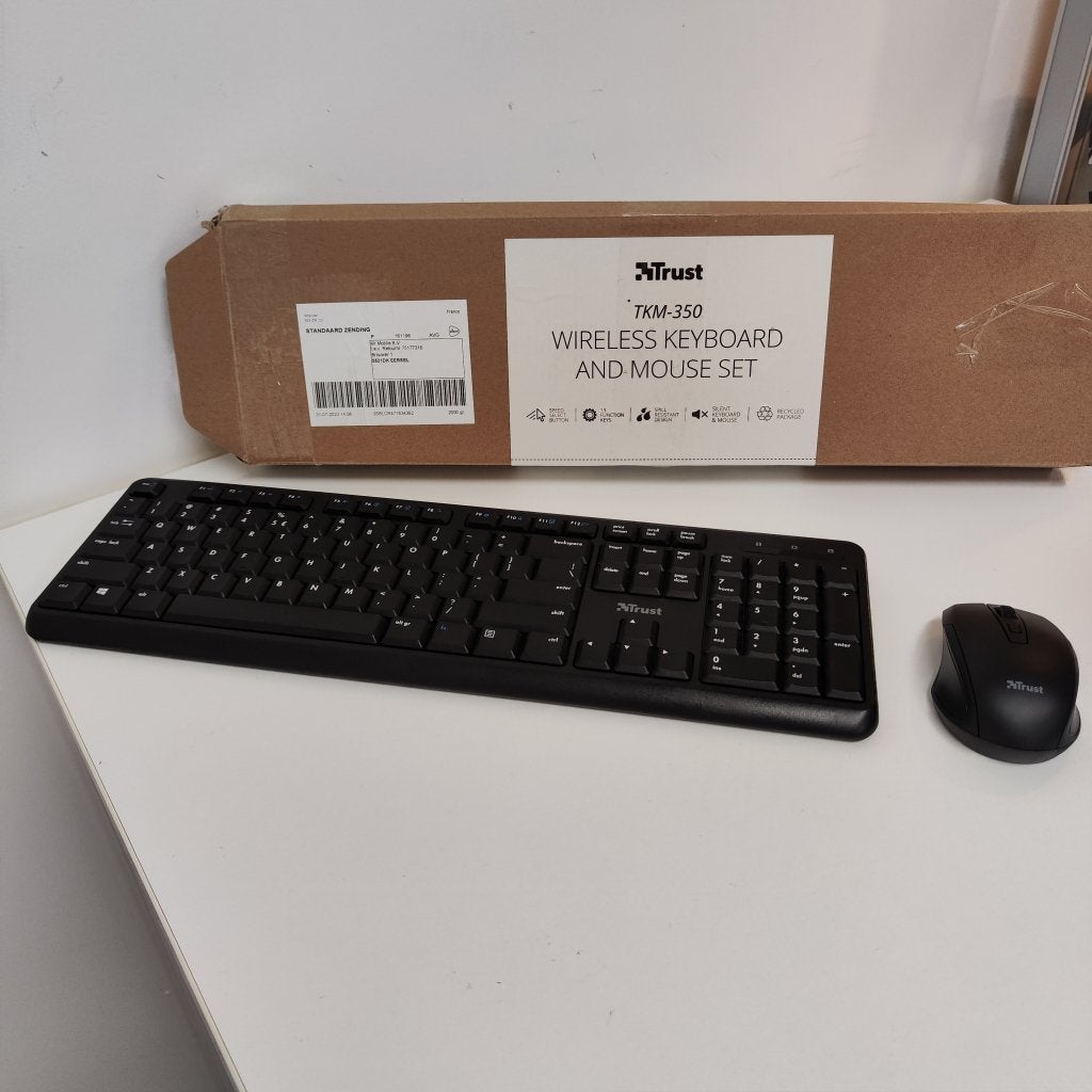 Trust TKM 350 - Draadloos Toetsenbord en Muis - Qwerty, Niet ingevuld, Ergonomisch, Niet ingevuld, Nieuw