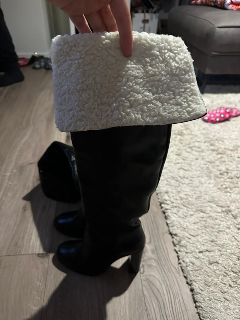 Leren Laarzen, Kleding | Dames, Schoenen, Hoge laarzen, Zwart, Ophalen of Verzenden, Zo goed als nieuw