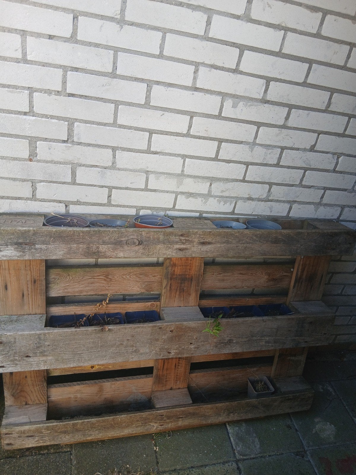 Verticale plantenbak van pallet voor tuin of balkon, Ophalen, Gebruikt, 100 cm of meer, Balkon