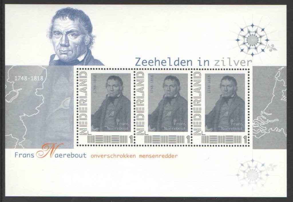 Postzegels Nederlandse Zeehelden: Frans Naerebout, Postzegels en Munten, Postzegels | Nederland, Ophalen of Verzenden, Na 1940