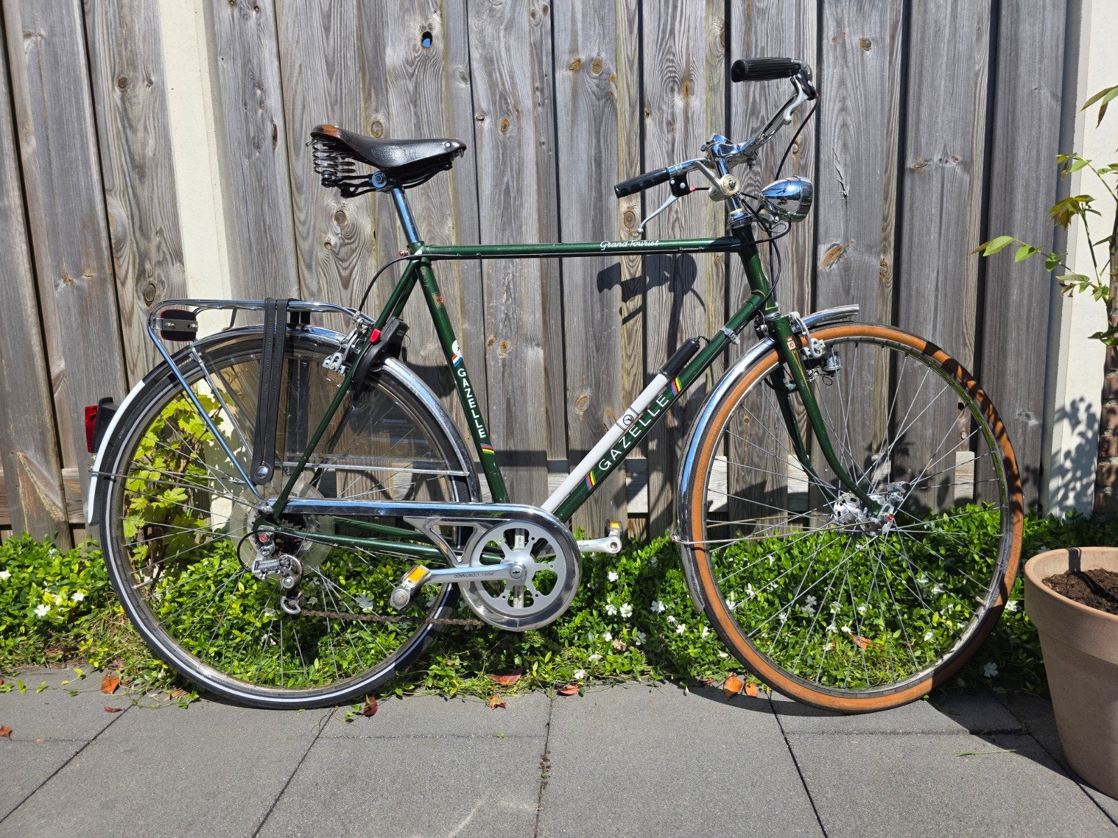 Gazelle Grand Tourist - Vintage fiets klassiek groen, Fietsen en Brommers, Ophalen, Gebruikt, Velgrem, Gazelle